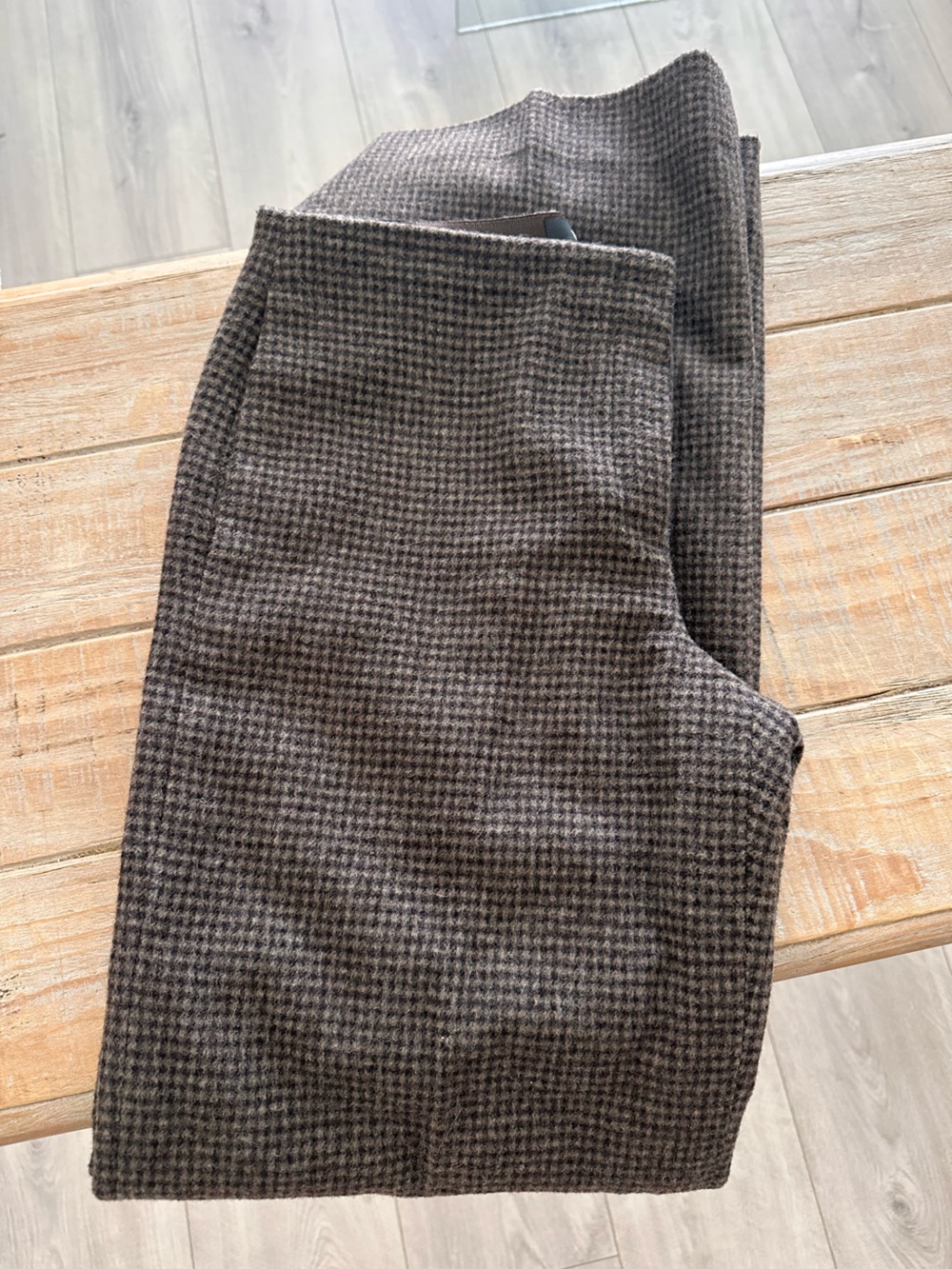 Theory Brown Gray Houndstooth Trousers